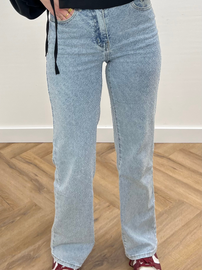 Hello Miss Wide Leg Jeans met Details